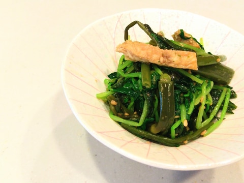 おあげが香ばしい！空芯菜と豆苗の胡麻和え